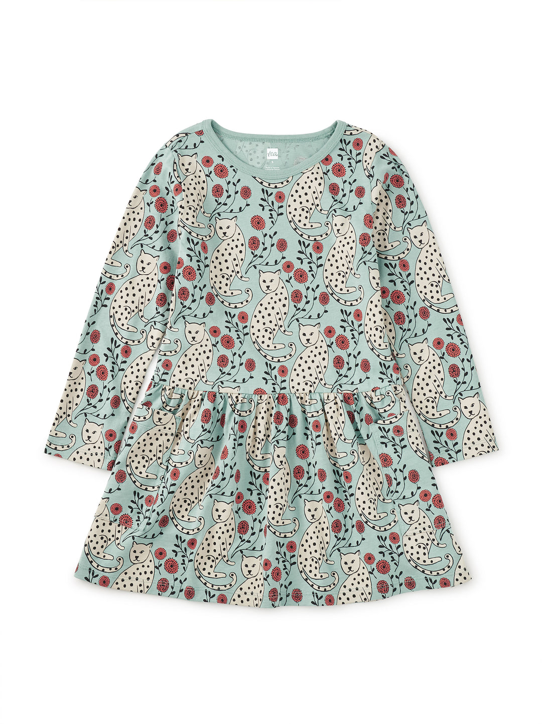 Tea Collection Pocket Dress in Leopard Floral