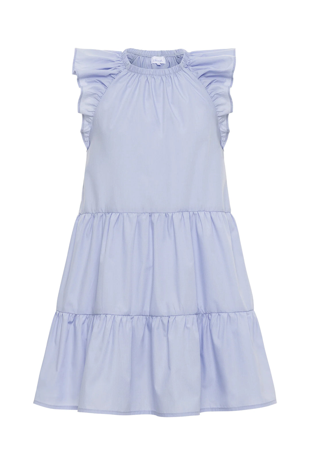 Pleat Layla Dress in Pastel Blue
