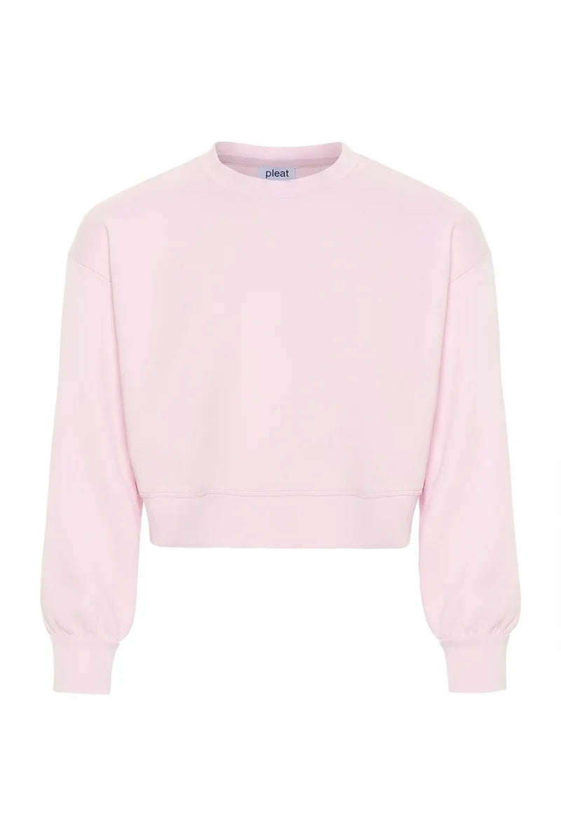 Pleat Darby Sweatshirt in Light Pink