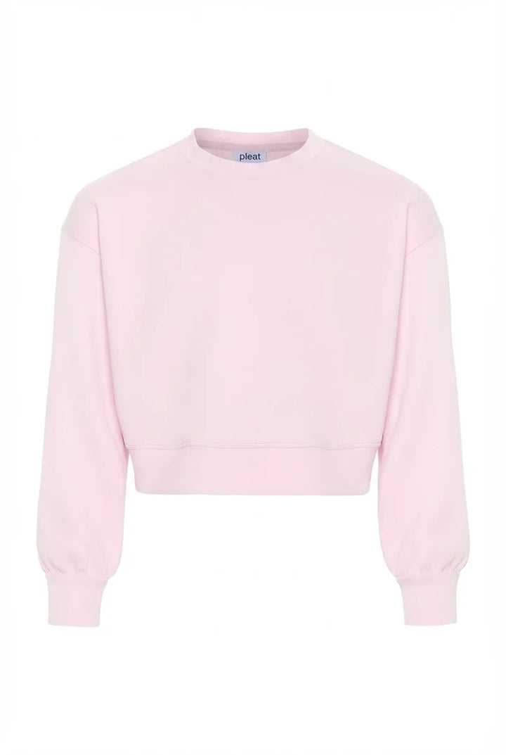 Pleat Darby Sweatshirt in Light Pink