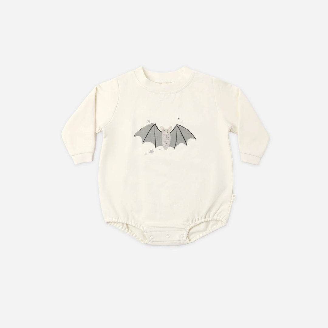 Crewneck Bubble Romper in Baby Bat