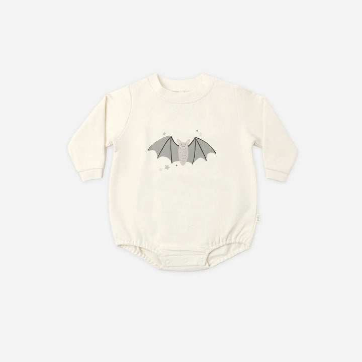 Crewneck Bubble Romper in Baby Bat
