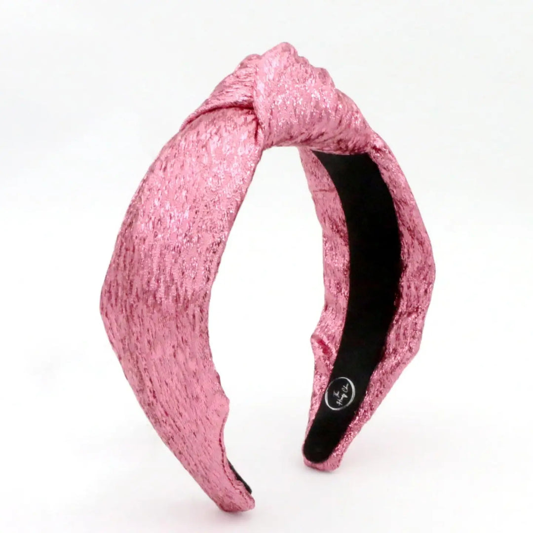 Pink Tinsel Knot Headband