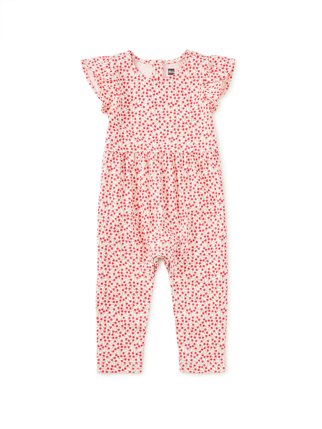 Tea Collection Tulip Sleeve Baby Romper in Mini Rose Toss