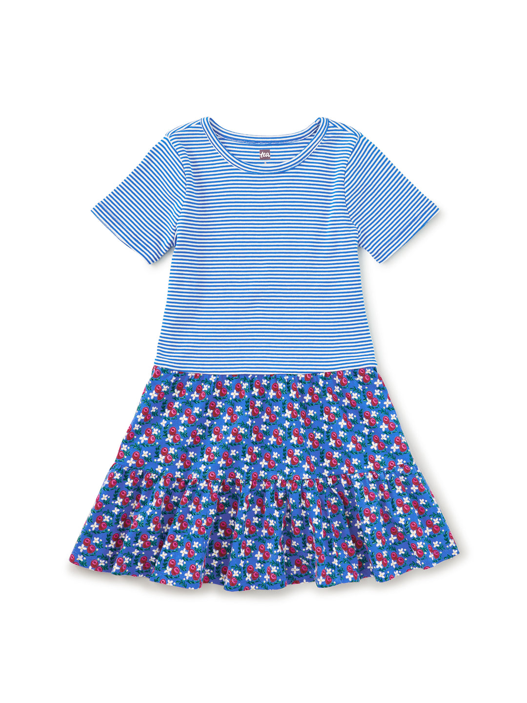 Tea Collection Tier Skirted Dress in Flamenco Fan Rose