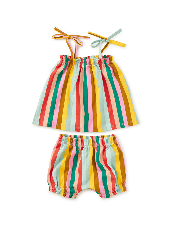 Tea Collection Stripe Tie Shoulder Baby Set