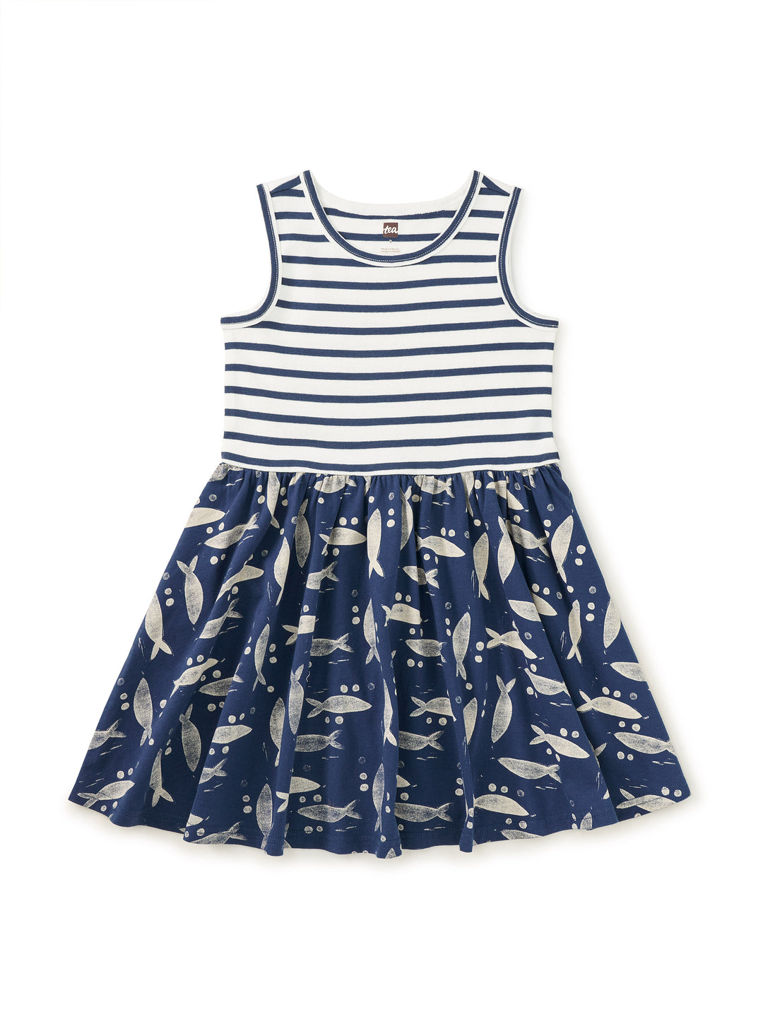 Tea Collection Print Mix Tank Skirted Dress