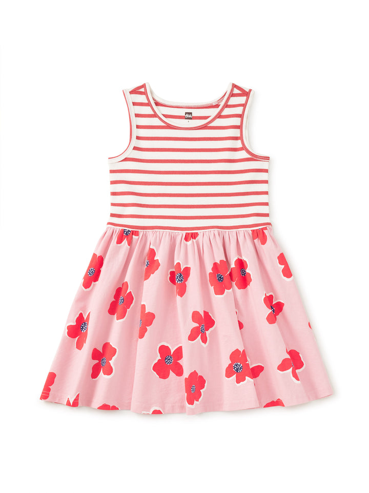 Print Mix Tank Skirted Dress in Rock Floral