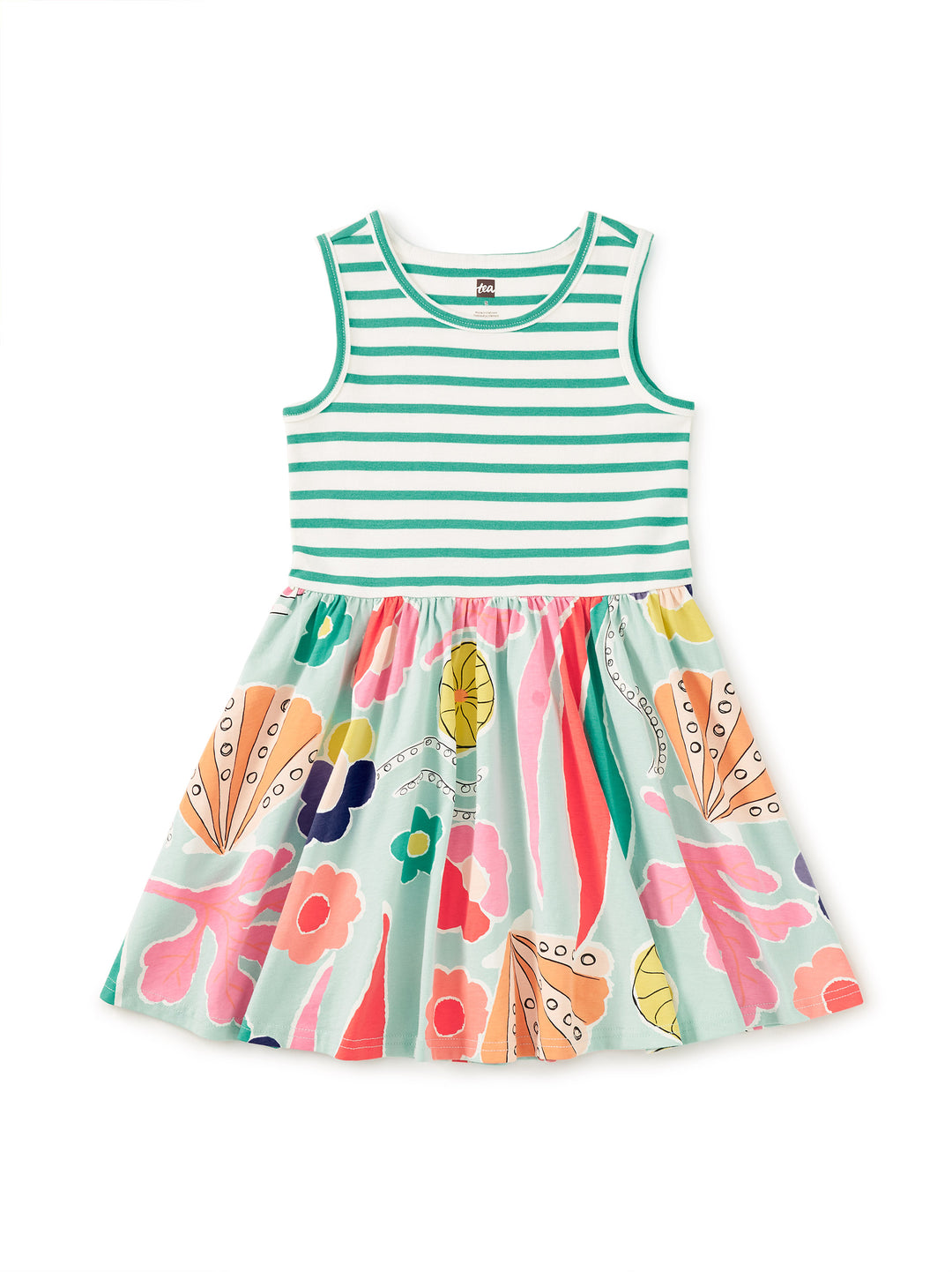 Tea Collection Print Mix Tank Skirted Dress