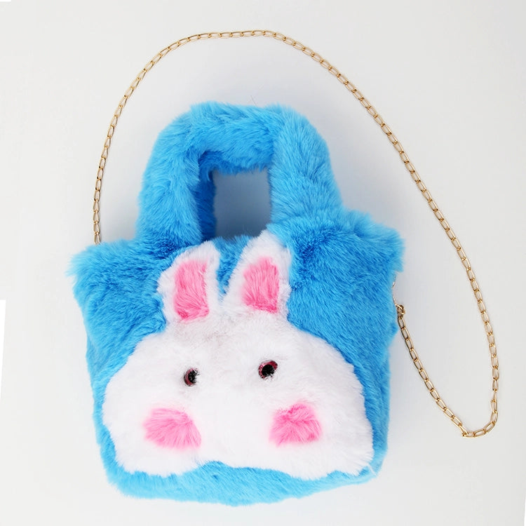 Furry Bunny Tote in Blue