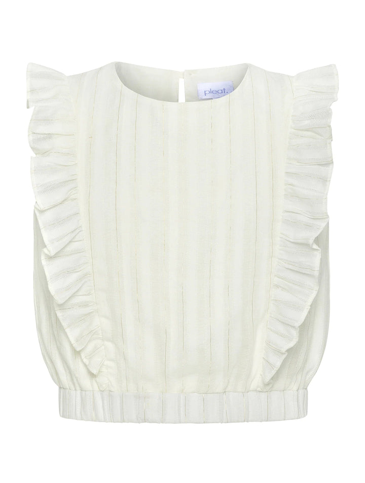 Pleat Rowan Top in White Gold