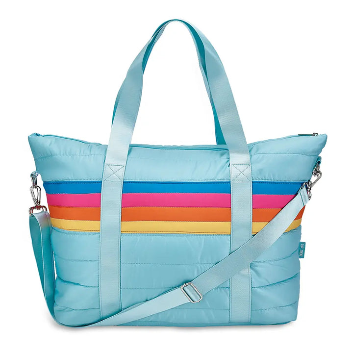 Top Trenz Blue Stripe Retro Weekender