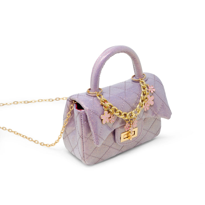 Purple Sparkle Top Handle Handbag