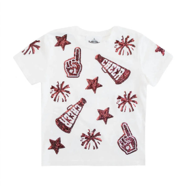 Maroon and White Cheer Shirt