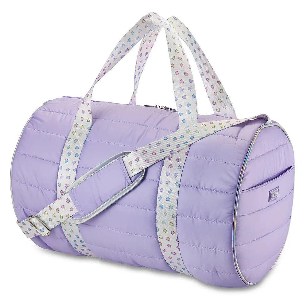 Top Trenz Purple Heart Puffer Duffle