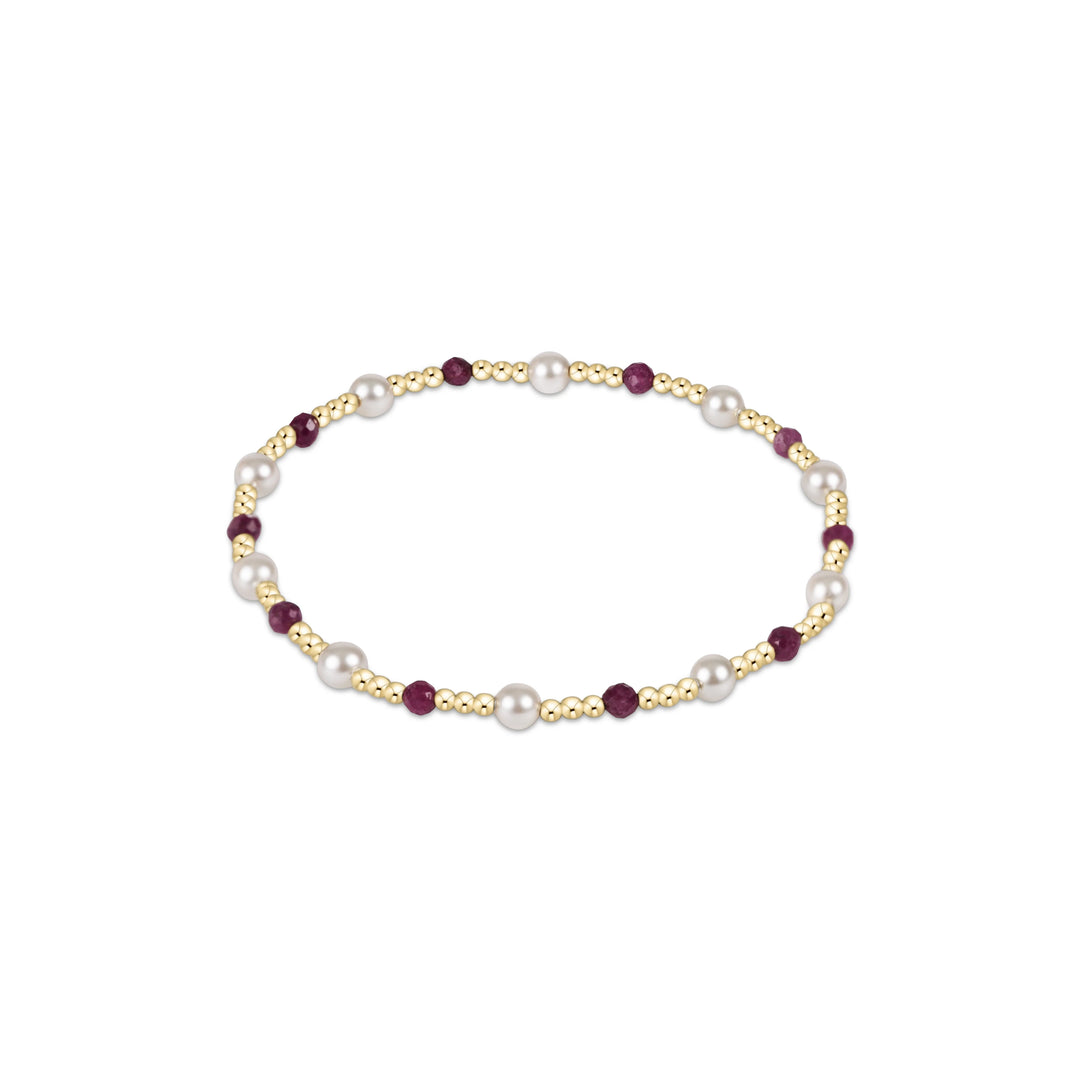 Pearl Sincerity 4mm Bracelet in Ruby