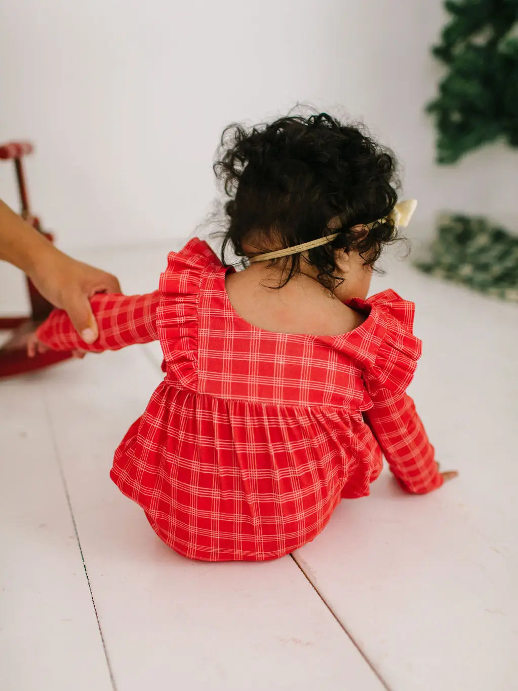Ollie Jay Mabel Romper in Red Picnic Plaid