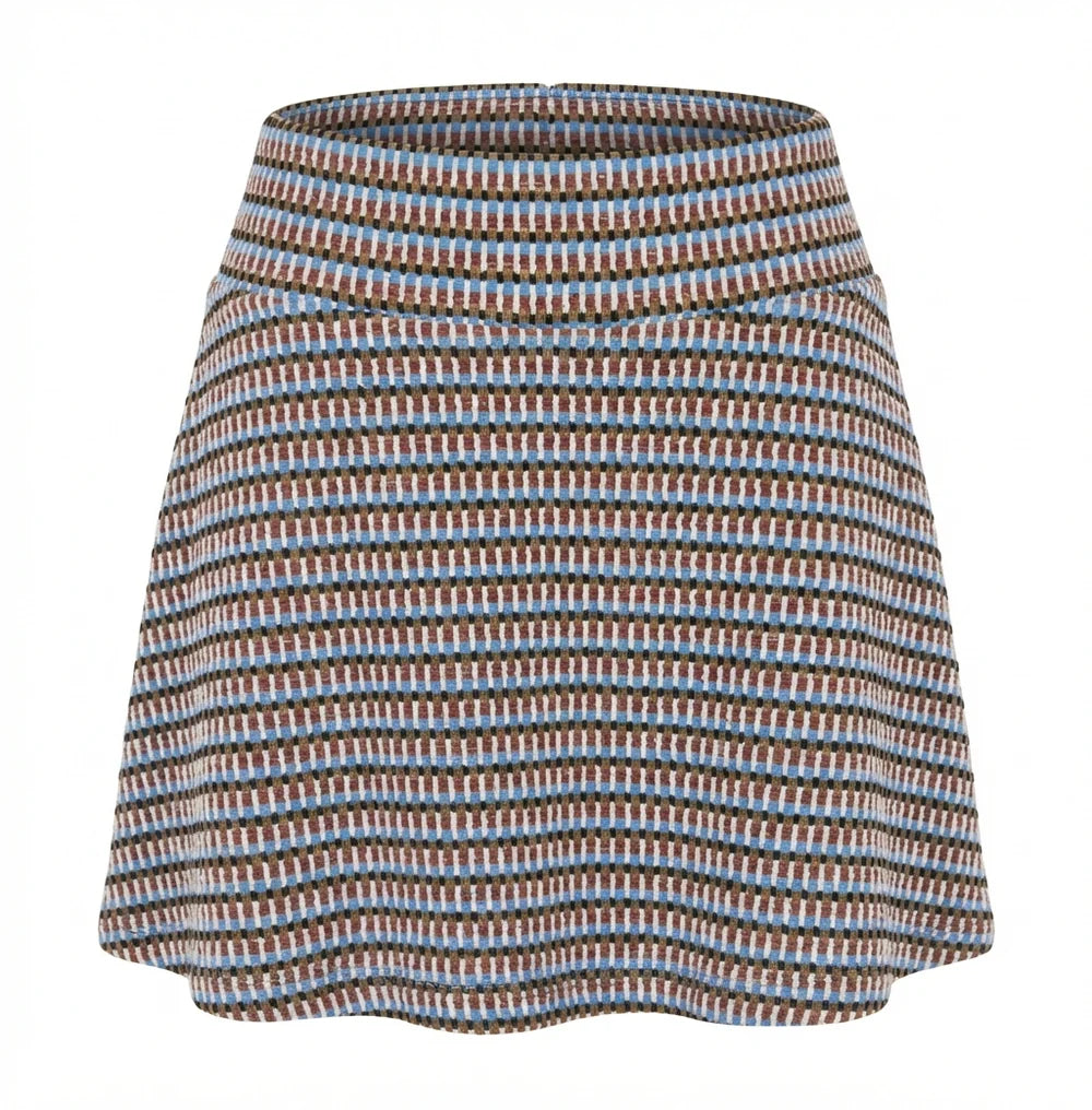 Pleat Libba Skirt in Toffee/Glacier