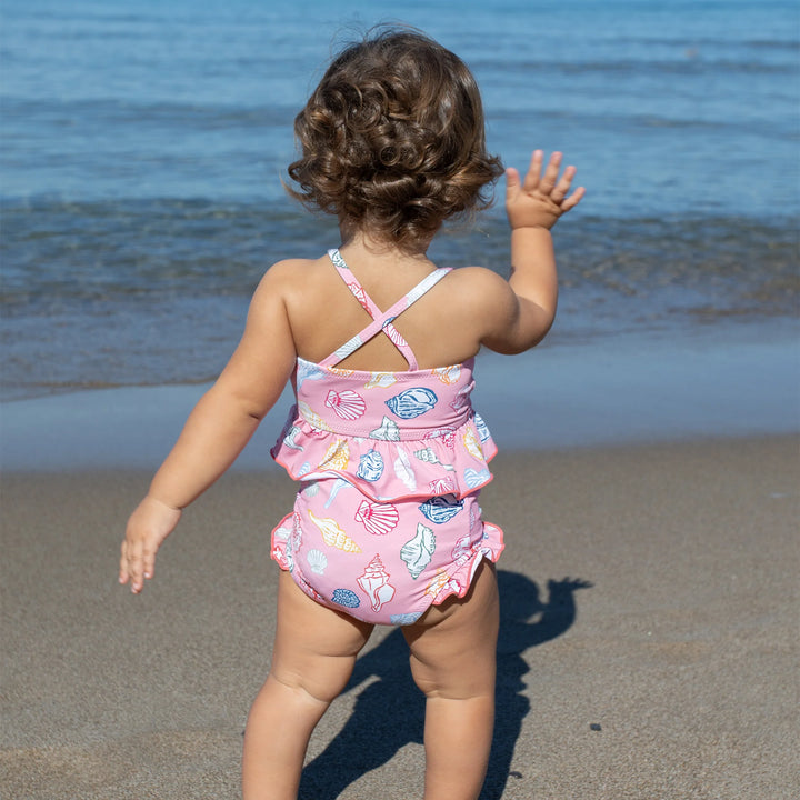 Pink Chicken Baby Palmer Tankini in Pink Seashells