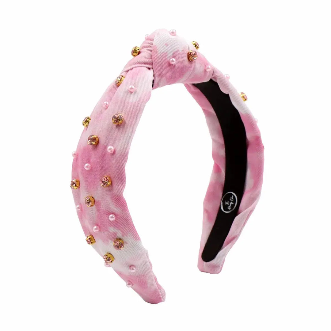 Knot Tie Dye Headband in Pink