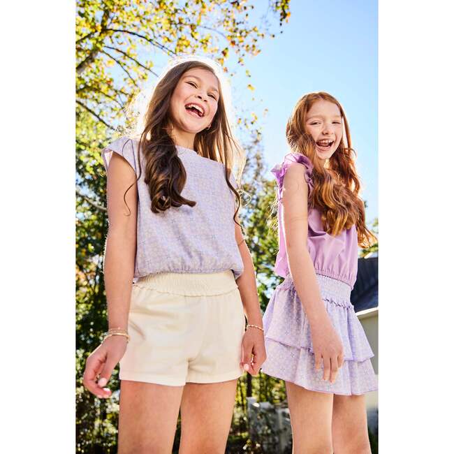 Pleat Emma Top in Periwinkle