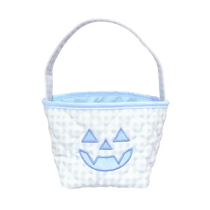 Mini Blue Gingham Pumpkin Tote
