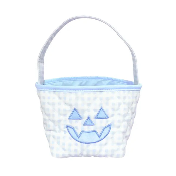 Mini Blue Gingham Pumpkin Tote
