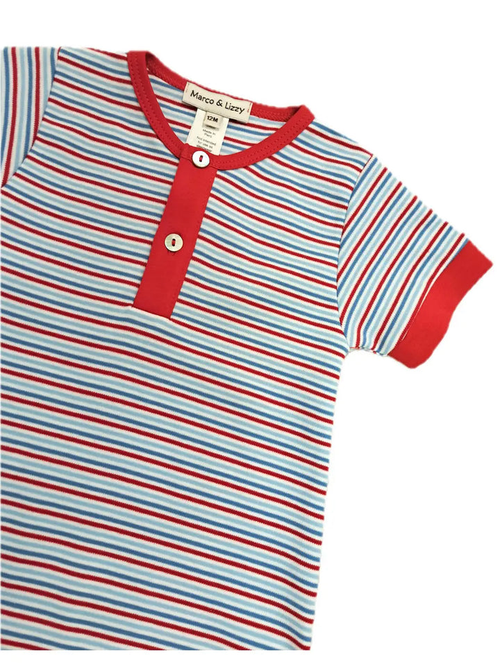 Marco &amp; Lizzie Patriotic Stripe Romper