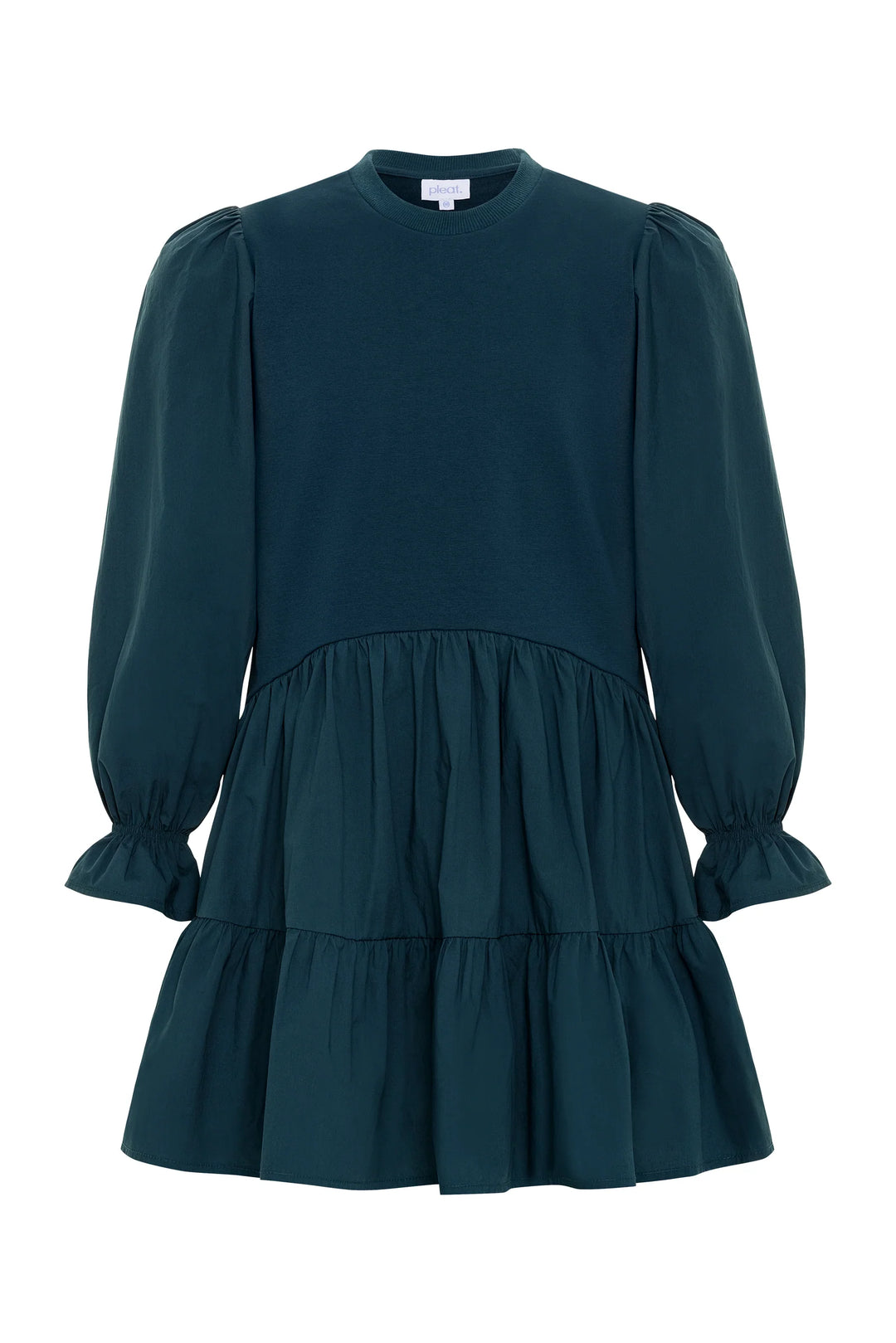 Pleat Cece Dress in Dark Cerulean