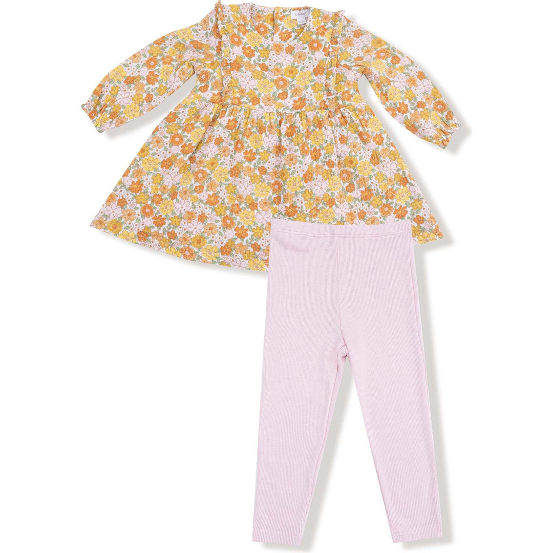 Angel Dear Sweet Amber Floral Dress + Legging Set