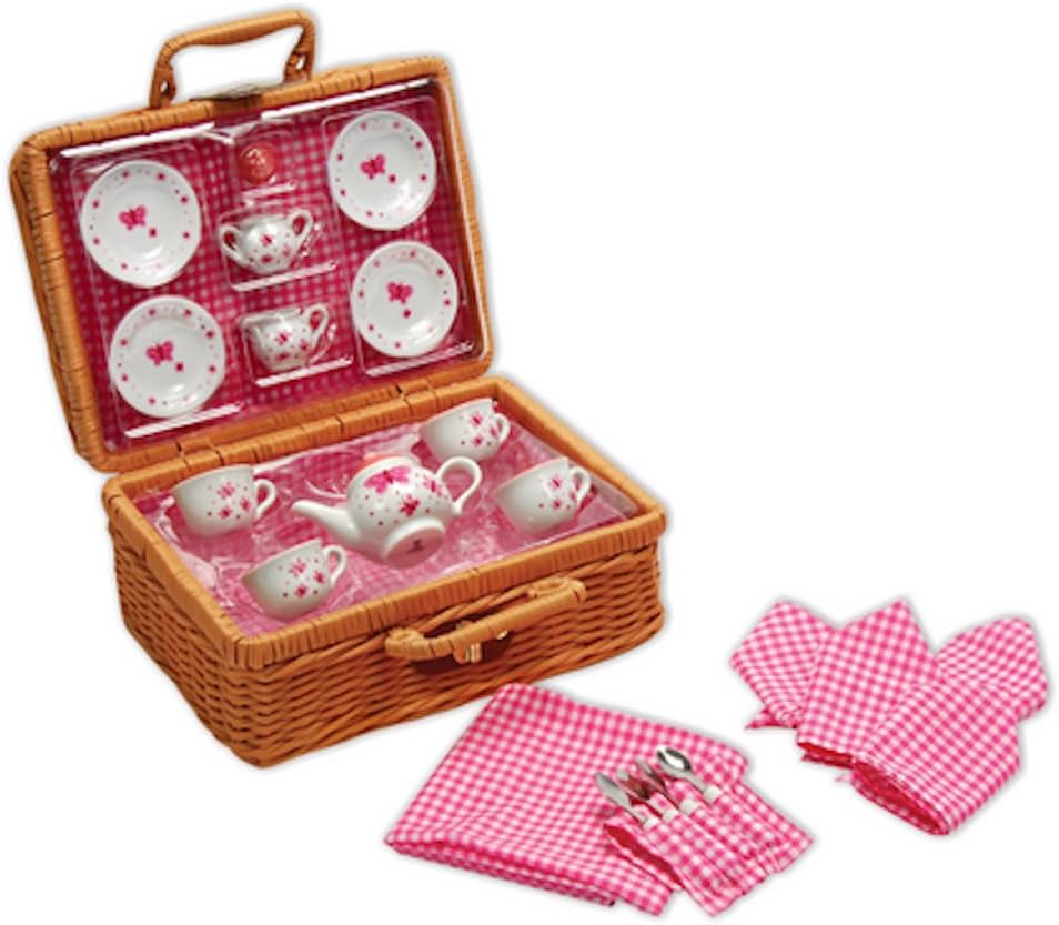 Schylling Toys Butterfly Tea Set Basket
