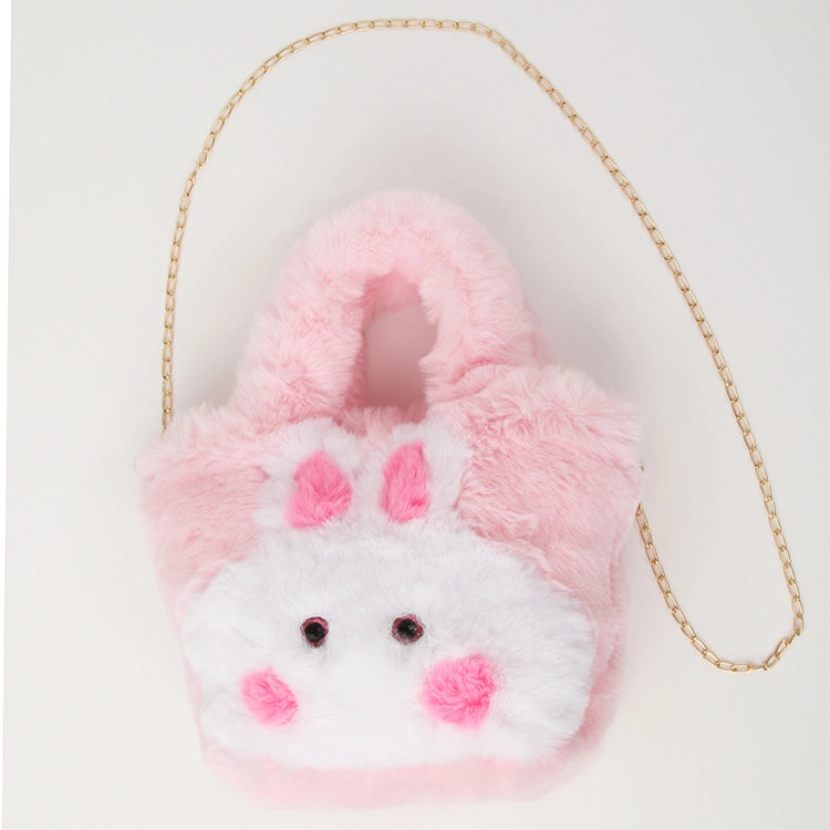Furry Bunny Tote in Pink