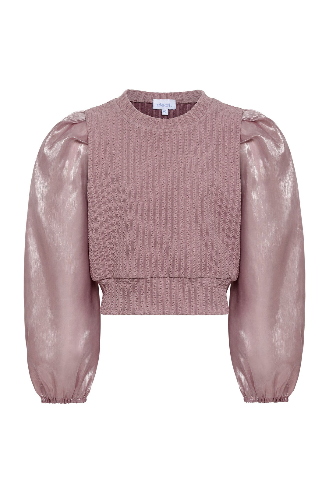 Pleat Peyton Sweater Top in Pink Shimmer