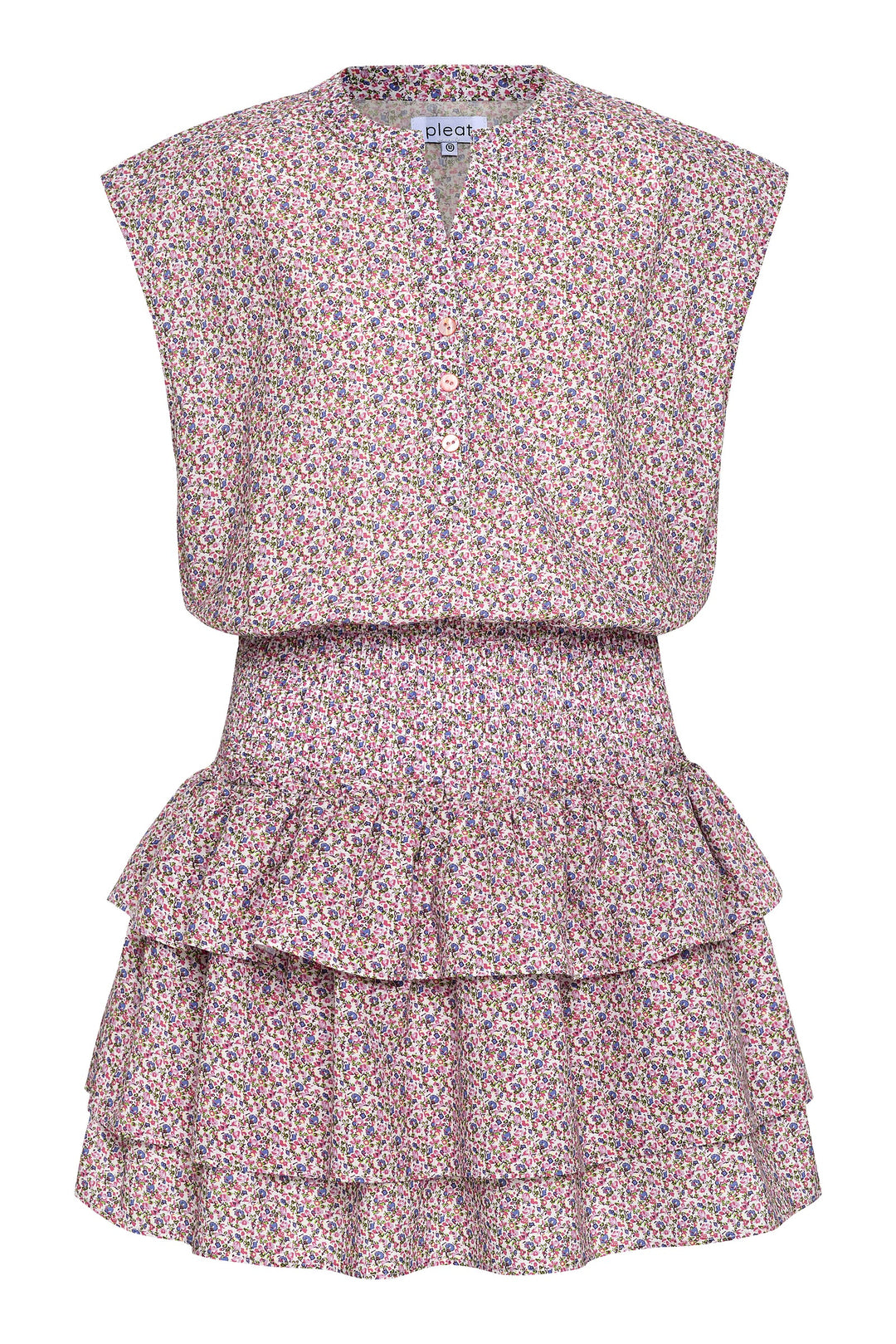 Pleat Drew Dress in Petals