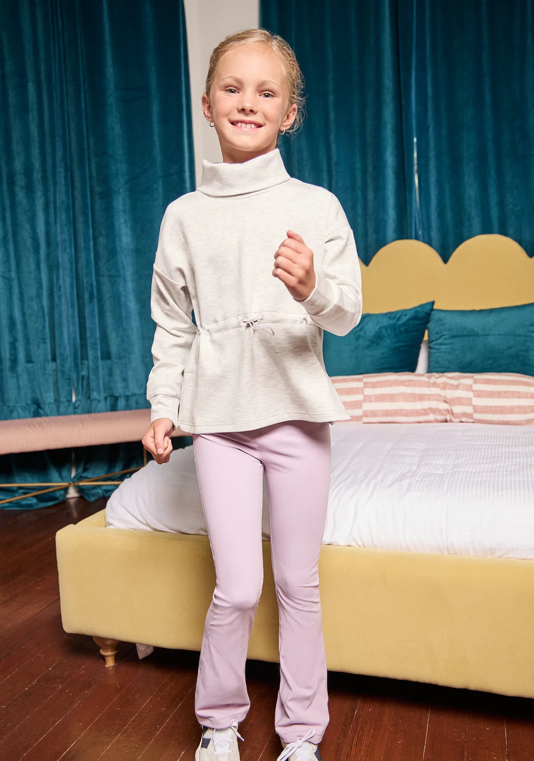 Pleat Florie Flare Legging in Lilac