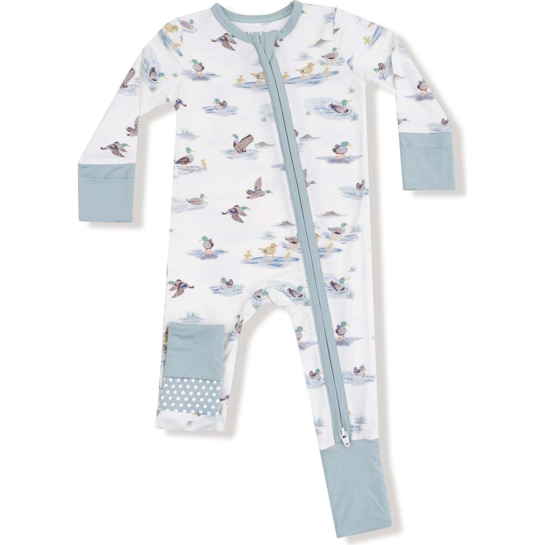 Angel Dear Migrating Mallards 2 Way Zipper Romper