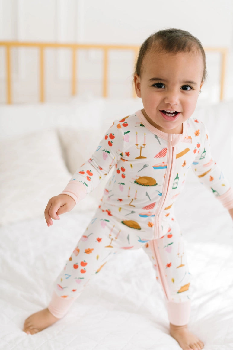 Ollie Jay Baby Double Zip Pajama in Turkey Time