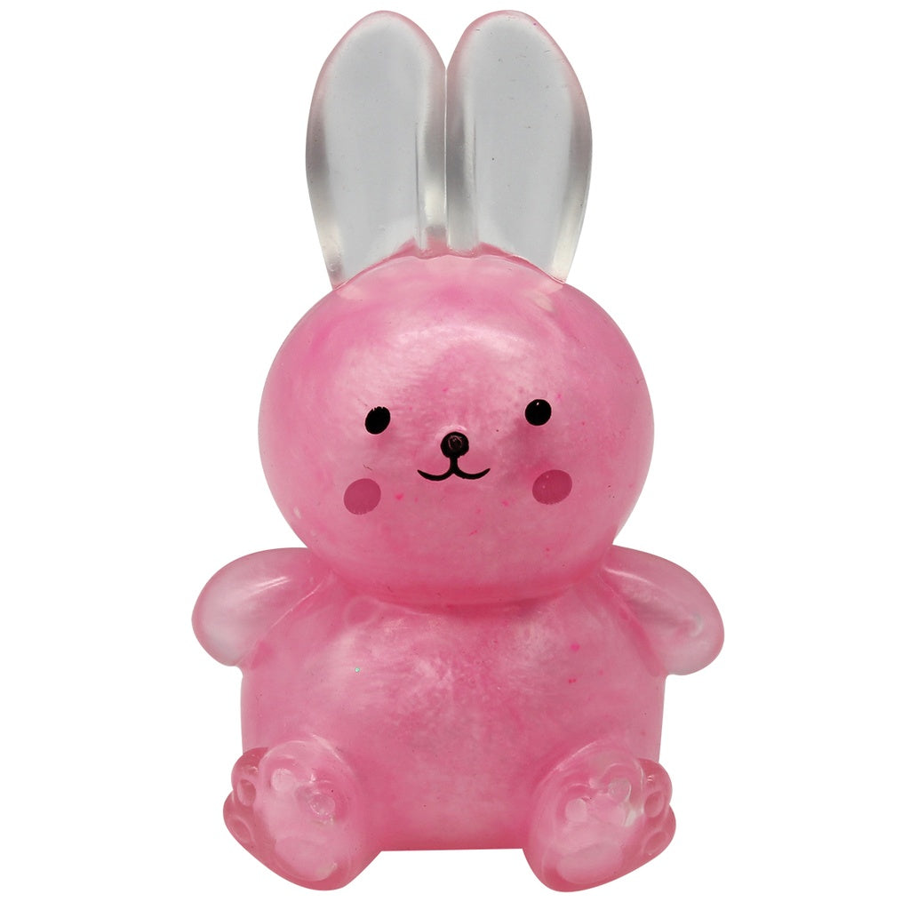 Iscream Pink Glitter Bunny Squeeze Toy
