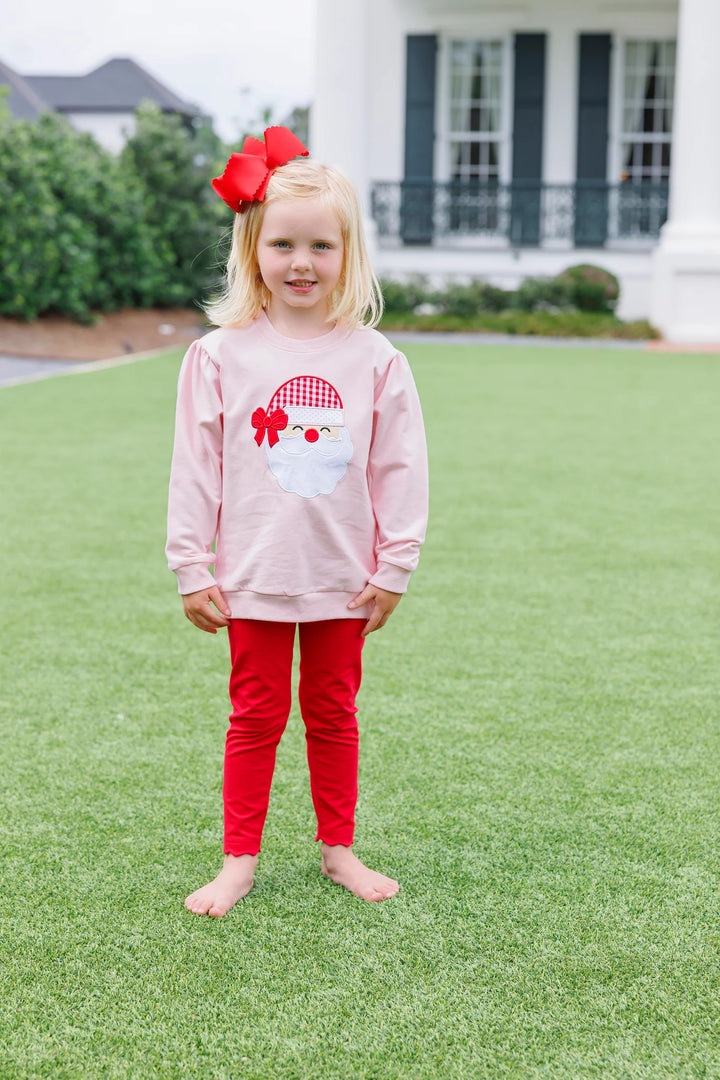 Trotter Street Kids Pink French Terry Santa Pullover