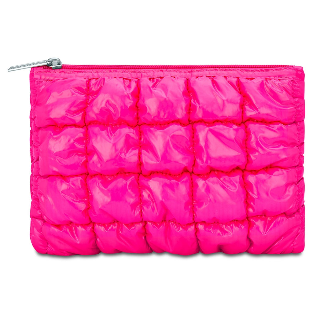 Iscream Hot Pink Shiny Puffer Pouch