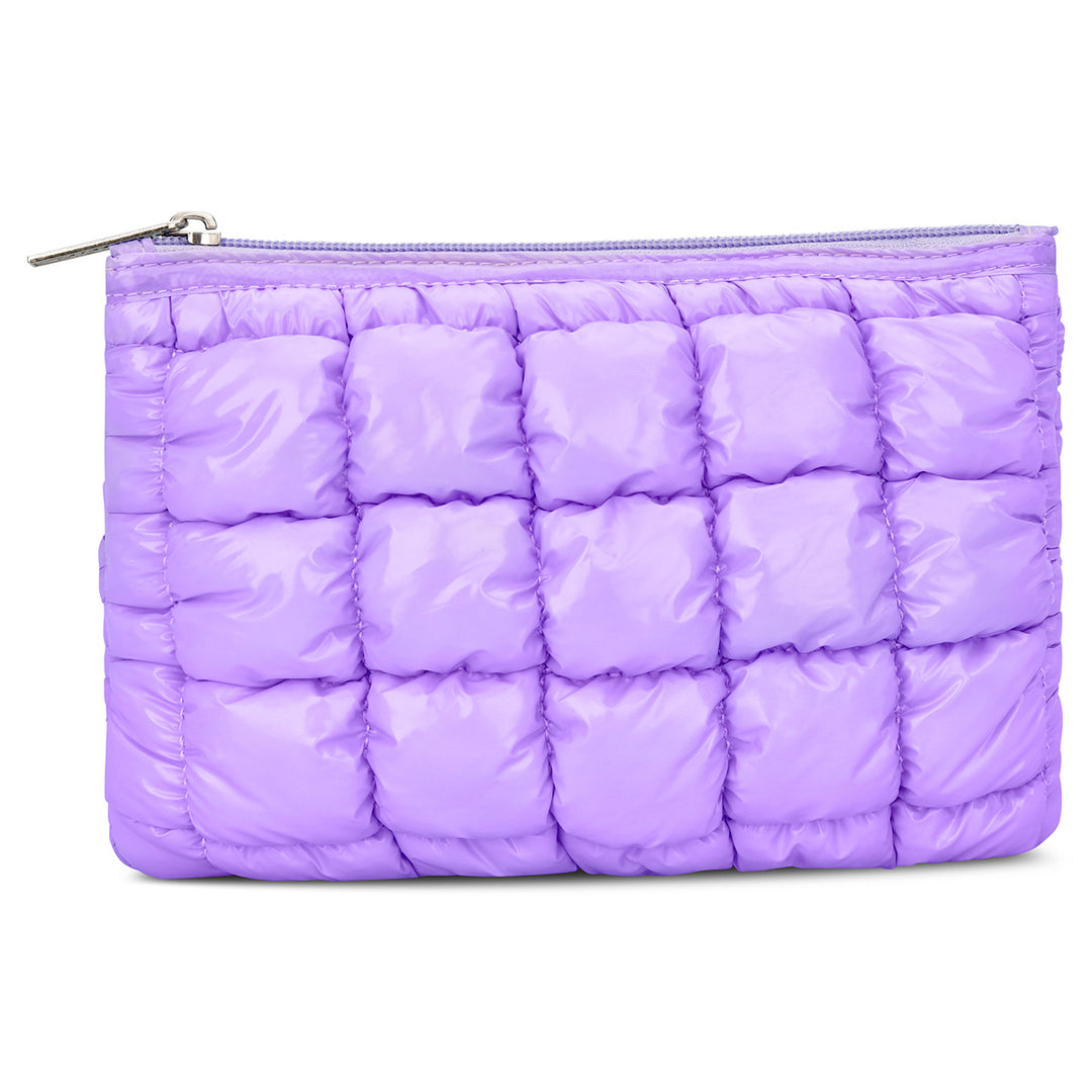 Iscream Lavender Shiny Puffer Pouch