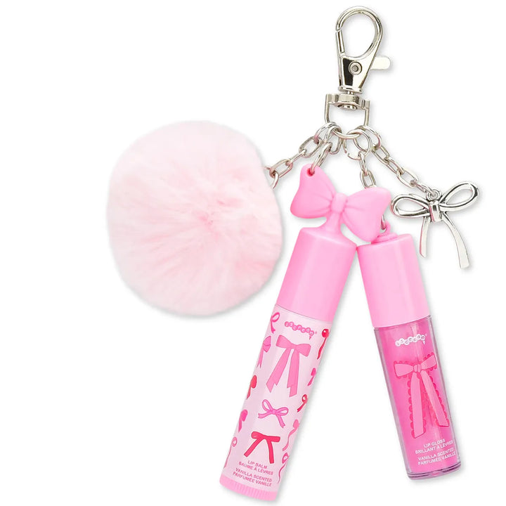 Bows Lip Gloss &amp; Lip Oil Key Chain Set