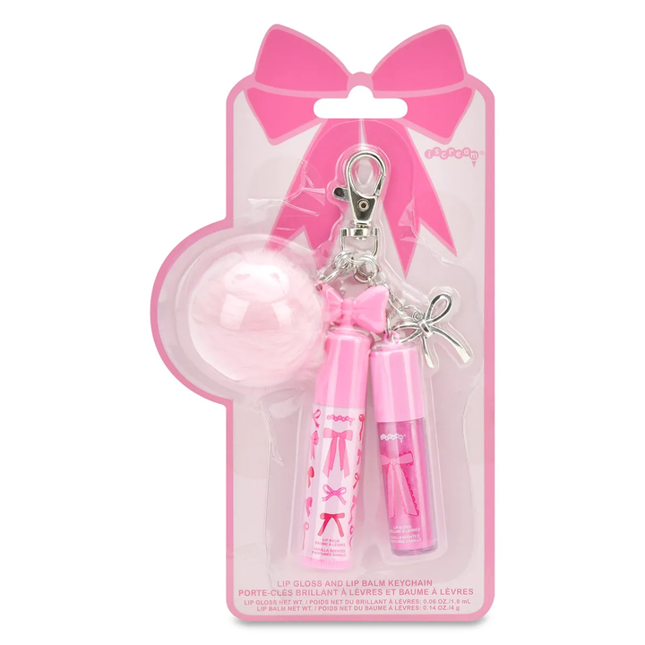 Bows Lip Gloss &amp; Lip Oil Key Chain Set