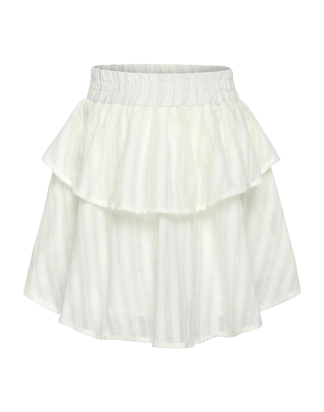 Pleat Parker Skort in White and Gold