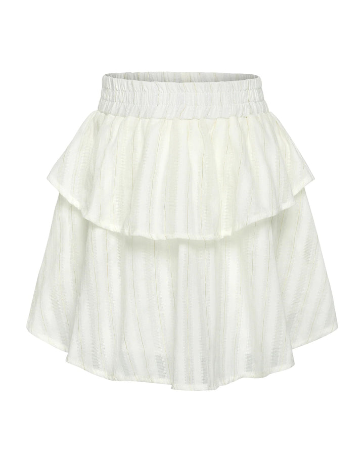 Pleat Parker Skort in White and Gold
