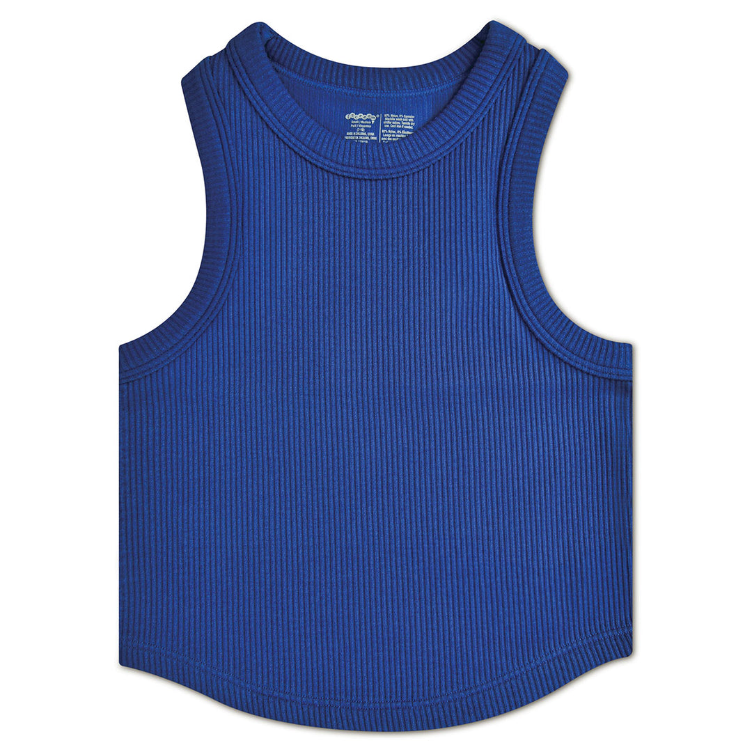 Midnight Cropped Ribbed Racer