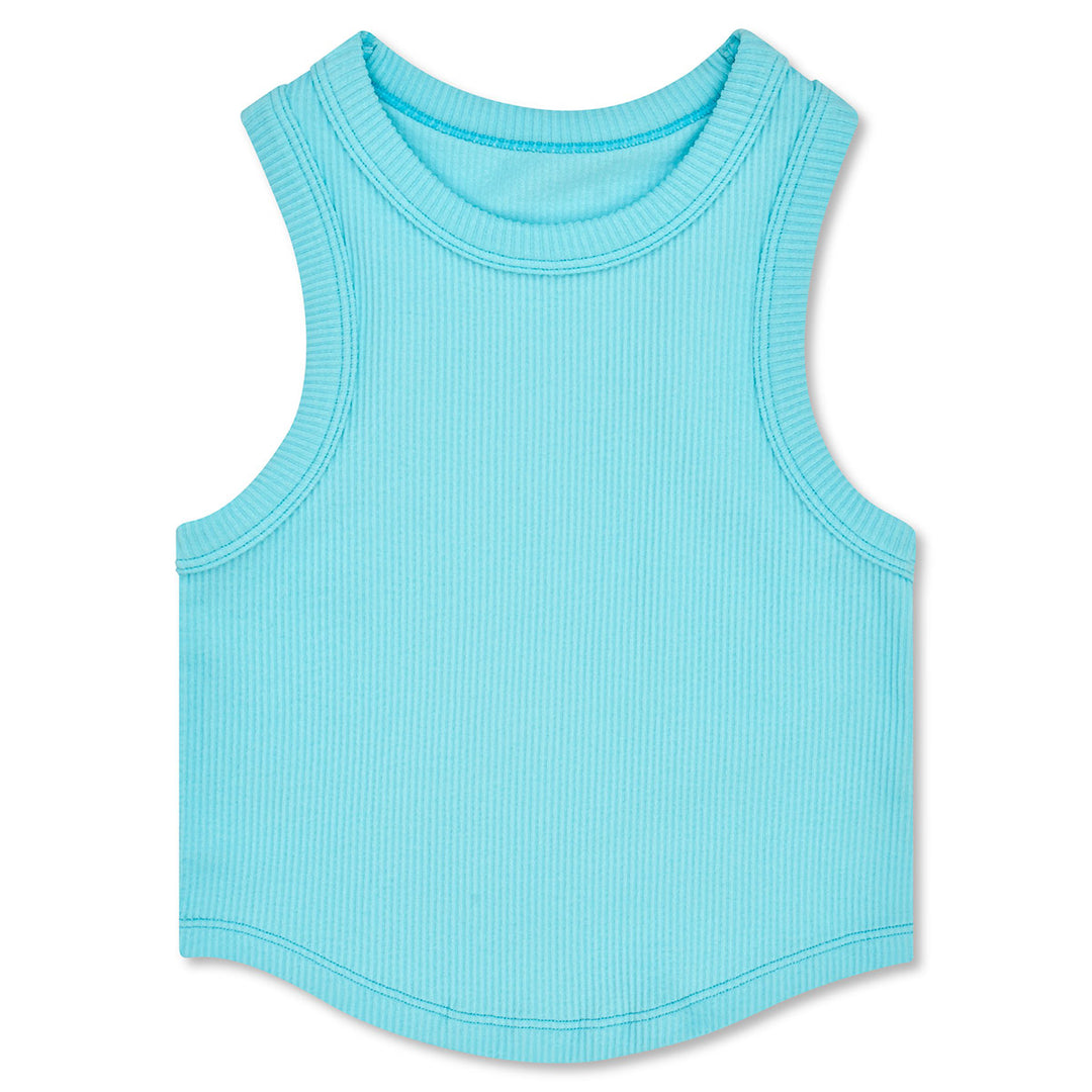 Iscream Cropped Racerback Tank in Ice Blue