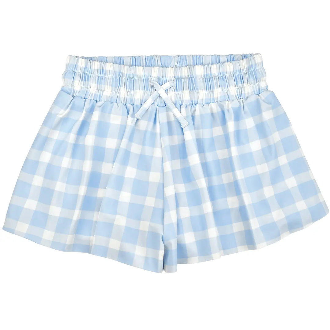 Blue Gingham Butterfly Short