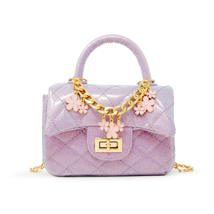 Purple Sparkle Top Handle Handbag