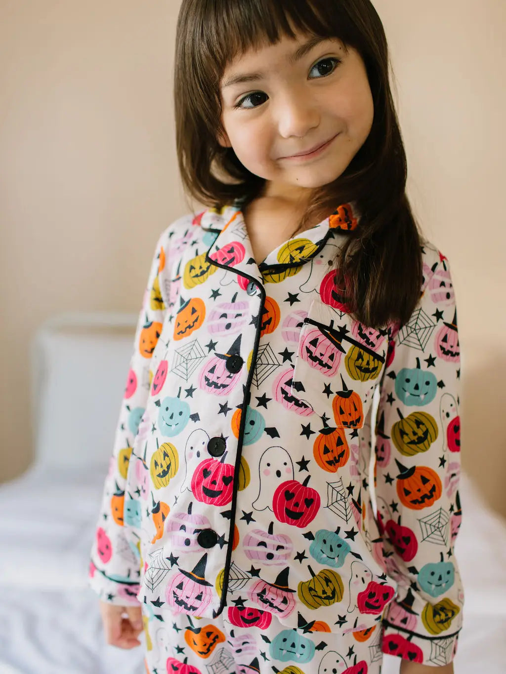 Button Pajama Set in Boo Crew